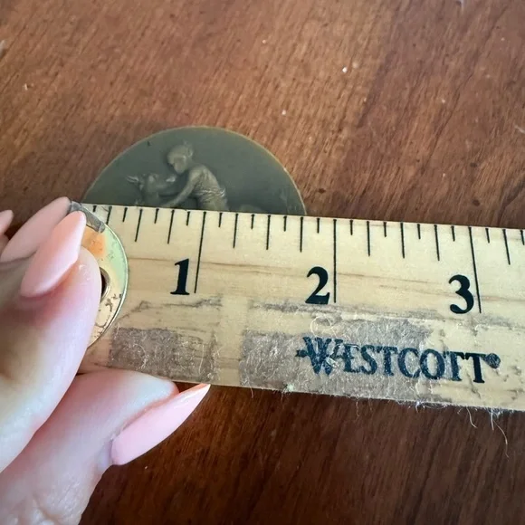 Antique Bronze Medallion “The Happy Age” “L'Age Heureux” By Victor Peter 1900 - Picture 5 of 5